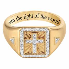 Light of the World Diamond Cross Ring 6692 001 8 2