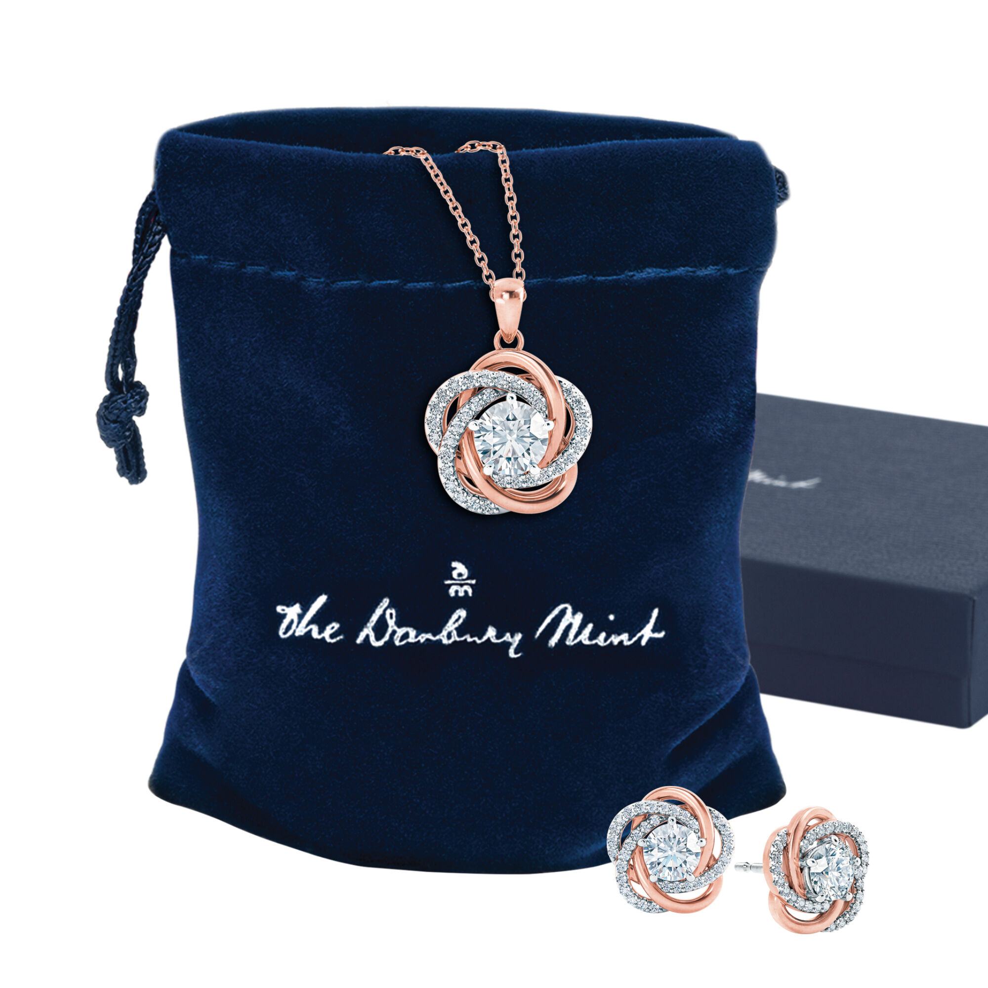 Perfectly Paired Love Knot Pendant with FREE Matching Earrings 10916 0010 g gift pouch box
