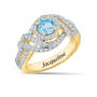 Personalized Genuine Birthstone Swirl Ring, Personalized Genuine Birthstone Swirl Ring 10904 0014 c march