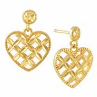 Golden Kisses Diamond cut Heart Pendant  Earring Set 2257 006 3 3