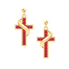 Birthstone Cross Earrings 5657 0021 g july