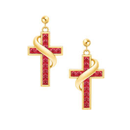 Birthstone Cross Earrings 5657 0021 g july