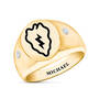 Personalized Army Unit Insignia Diamond Ring 12272 0063 a main
