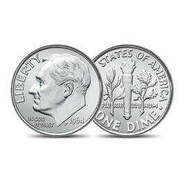 The Complete Uncirculated Roosevelt Silver Dimes 10645 0018 f coin1964