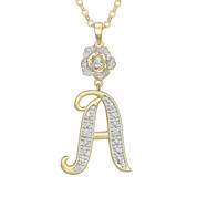 Diamond Rose Initial Pendant 12023 0024 b pendant