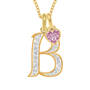 Personalized Birthstone & Diamond Initial Pendant, Personalized Birthstone Diamond Initial Pendant 11321 0017 a main