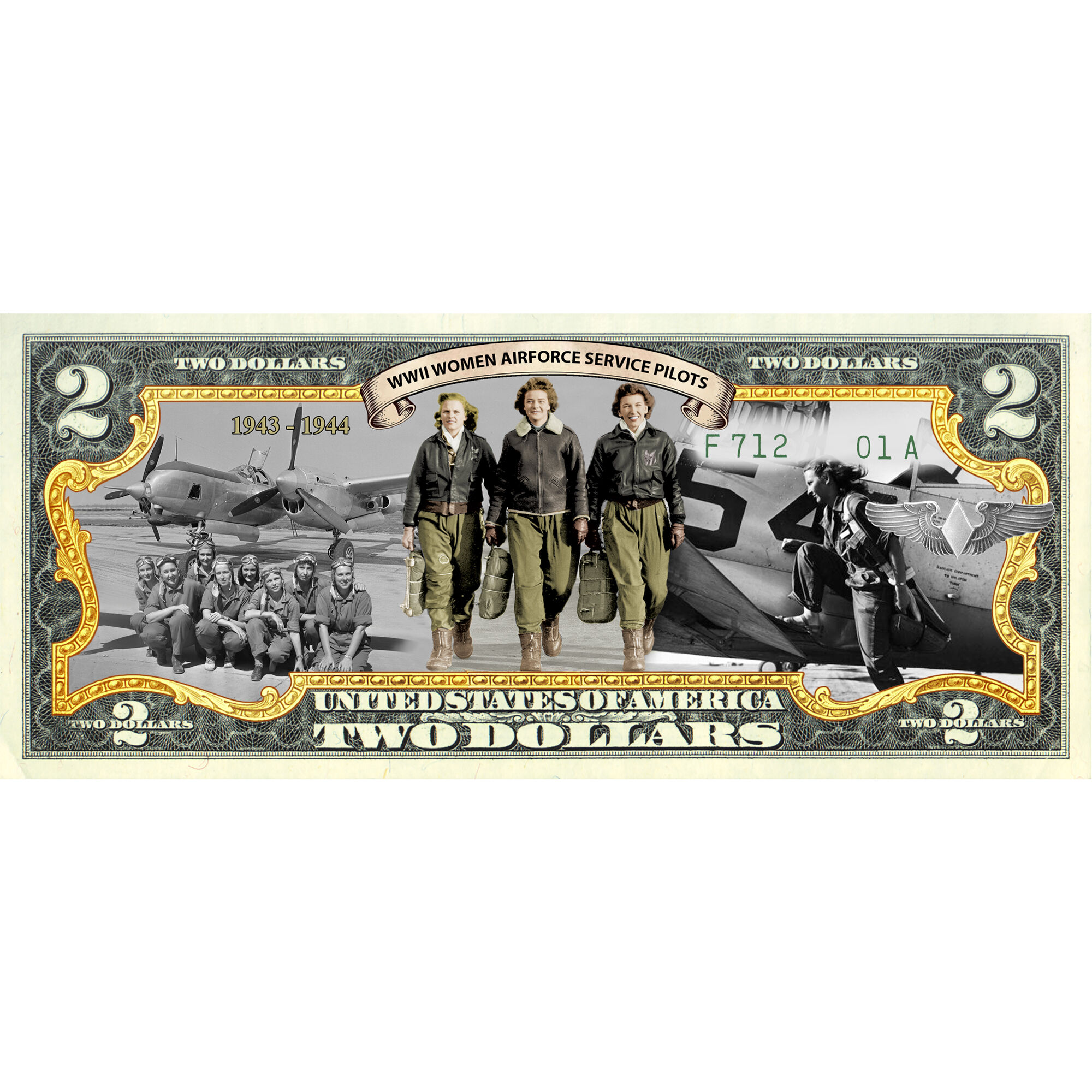 Women in America Enhanced $2 Bill Collection 10051 0015 b pilots
