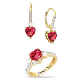 Birthstone Sweetheart Ring with FREE Matching Earrings 11763 0012 g July