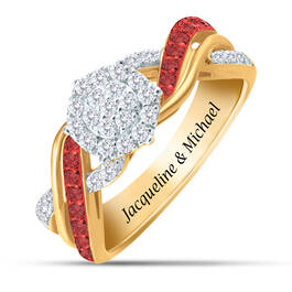 Personalized Birthstone and Diamond Ring 10751 0018 g july