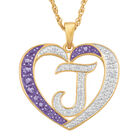 Personalized Birthstone Diamond Initial Heart Pendant 10575 0012 f june j