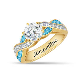 Birthstone Swirl Deluxe Comfort Ring 12031 0016 c march