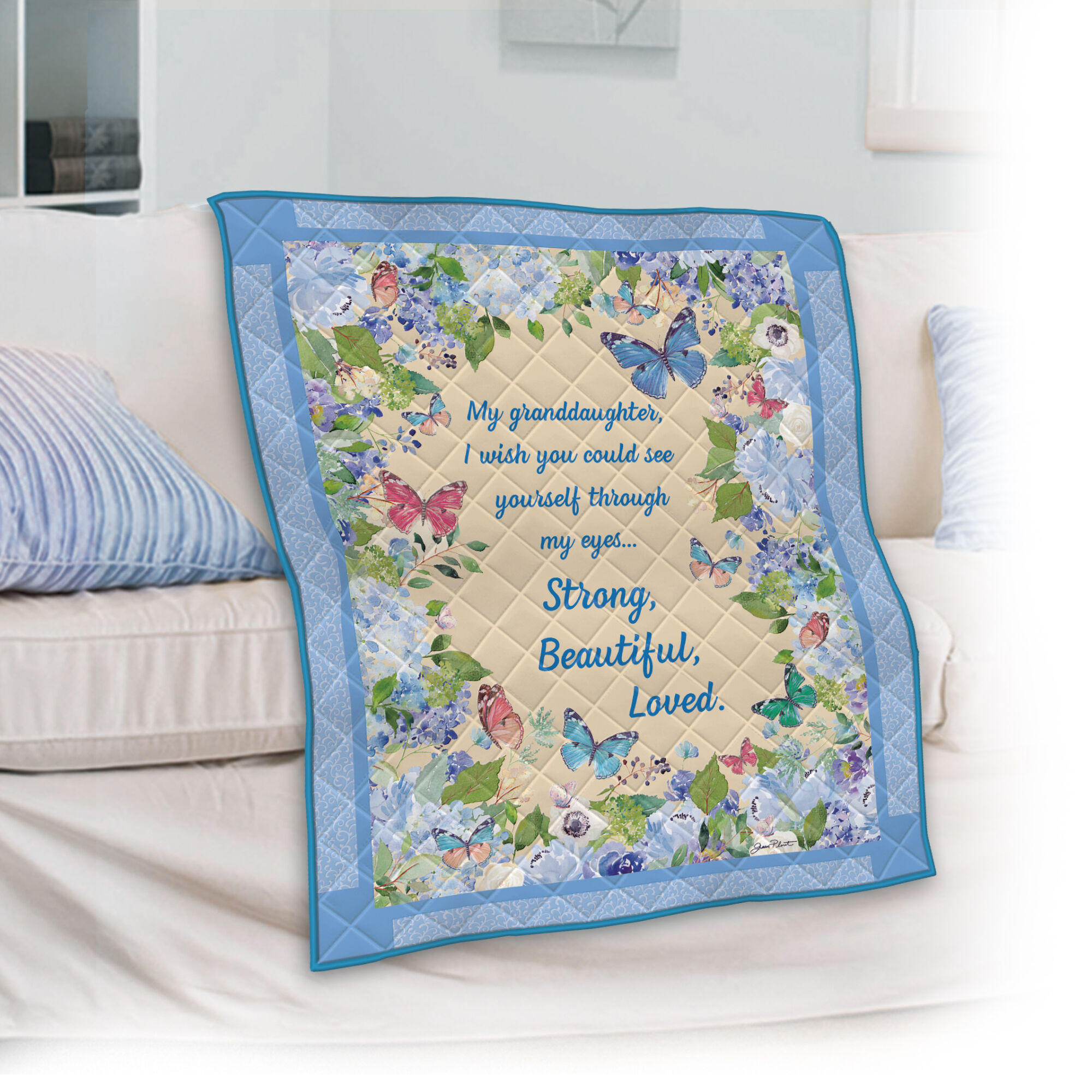 Strong Beautiful Loved Granddaughter Butterfly Quilt 10635 0010 m room