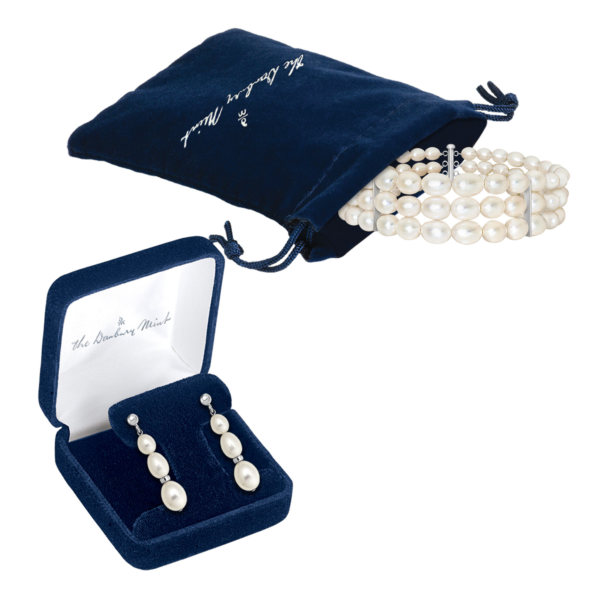Sweet Harmony Cultured Pearl Bracelet and Earring Set 4982 0053 g gift pouch display