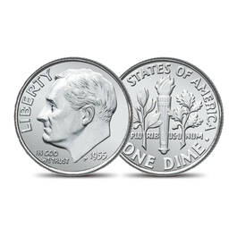 The Complete Uncirculated Roosevelt Silver Dimes 10645 0018 d coin1955