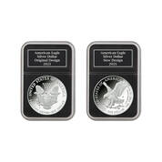Silver Eagle Last & First Coin set 11812 0013 b showpack
