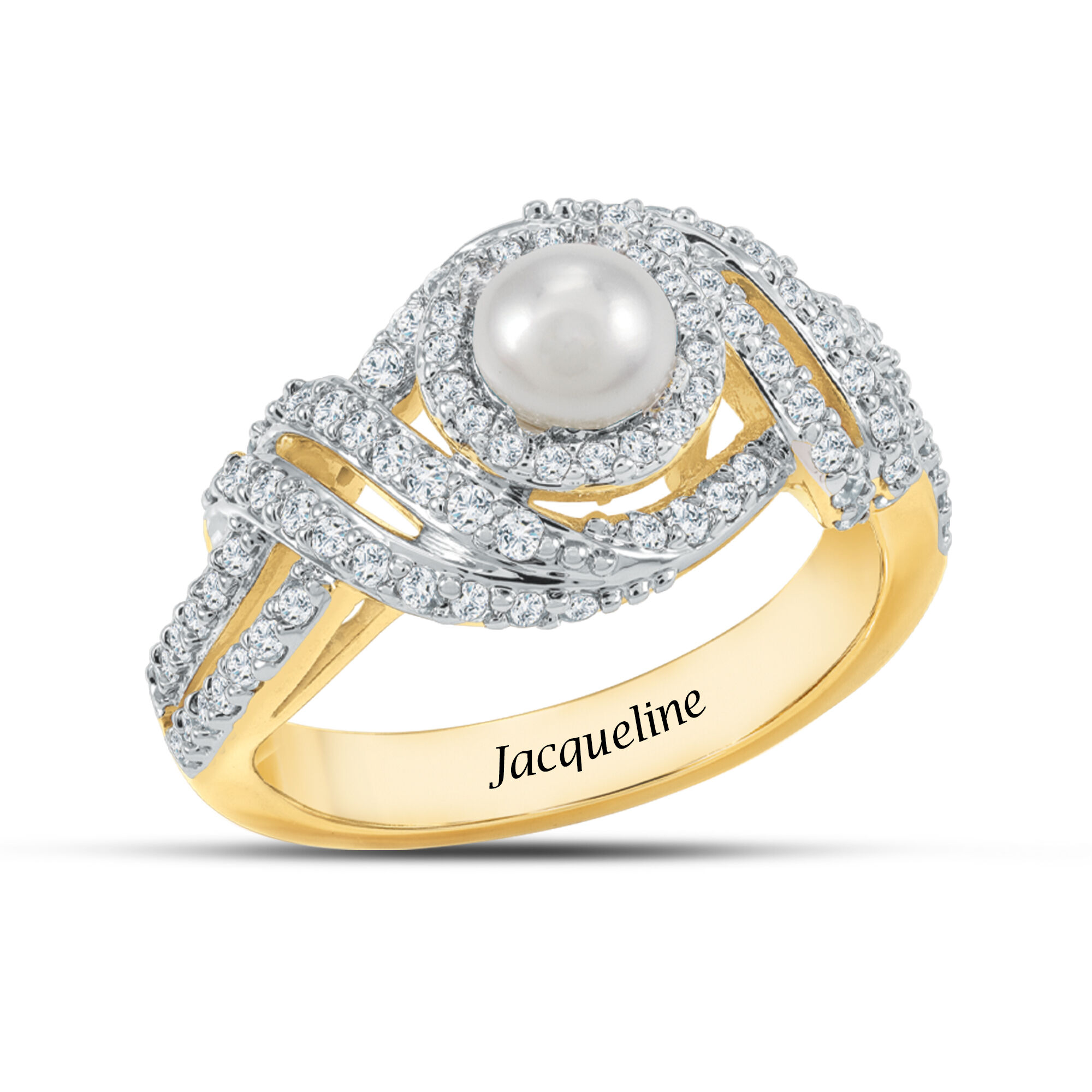 Personalized Genuine Birthstone Swirl Ring 10904 0014 f june