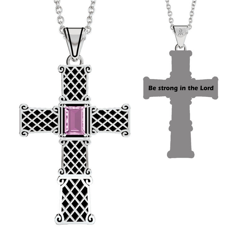 Be Strong Birthstone Cross Pendant 6524 0020 a main october