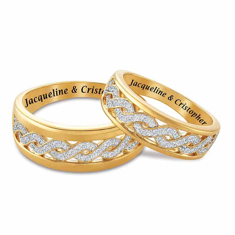 Personalized Diamond Ring Set 6374 001 3 1