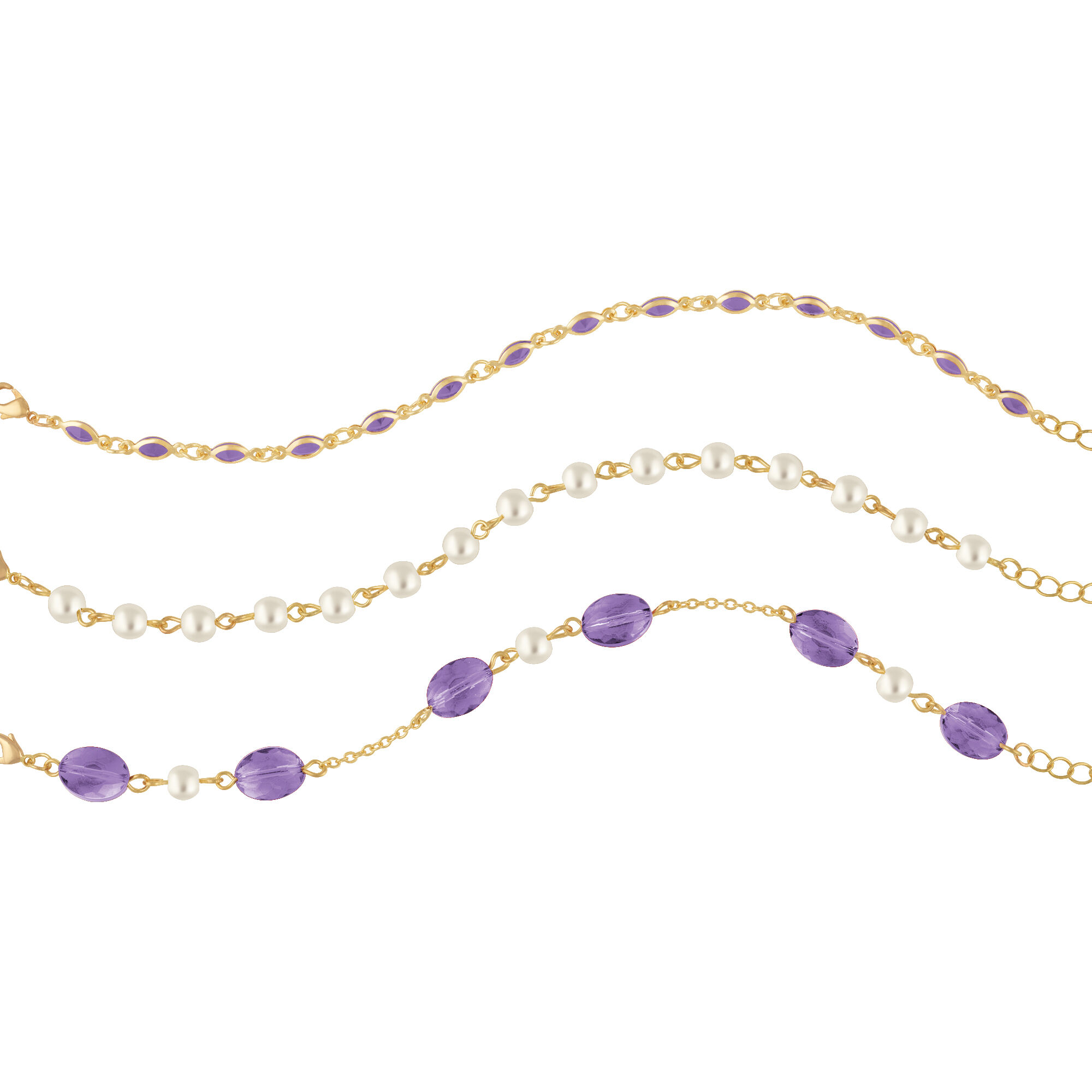 Birthstone Layered Bracelet Set 1478 0100 b february