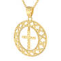 Shining Light Cross Pendant & Earring Set, Shining Light Cross Pendant Earring Set 10227 0014 d sideview