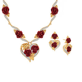 A Dozen Roses Heart Necklace Earring Set 10244 0013 a main