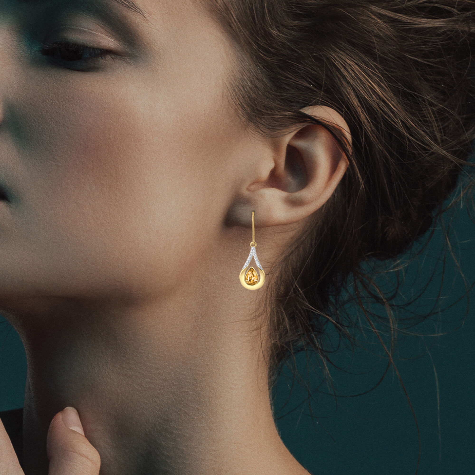 The Birthstone Diamond Drop Earrings 11073 0017 m model