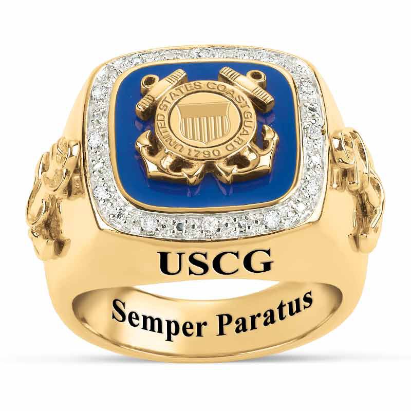 JAJAFOOK 8mm Wide Titanium Steel Coast Guard Logo Engraving Ring Military  Gift Men Women Veterans Military, Blue/Black/Gold/Silver|Amazon.com