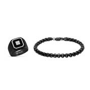 Black Ice Mens Ring with FREE Matching Bracelet 4683 0204 a main