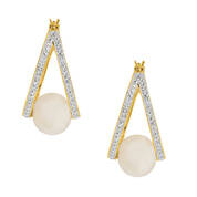 Absolute Elegance Diamond Pearl Hoops 10717 0011 b earrings