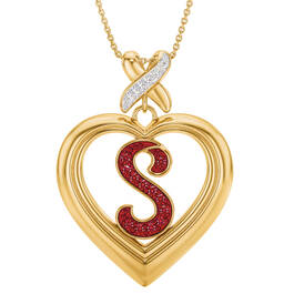 Personalized Ruby Heart Pendant 10906 0012 e initial s
