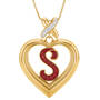Personalized Ruby Heart Pendant 10906 0012 e initial s