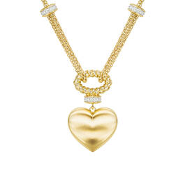 Personalized ILoveYou Golden HeartDiamond Necklace Free Matching Necklace 12277 0027 b front