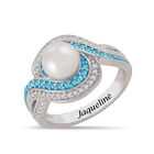 Personalized Pearl Birthstone Swirl Ring 11064 0018 c march