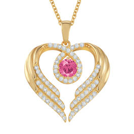 Birthstone Pendant Angel Heart Wing 6721 0013 k october