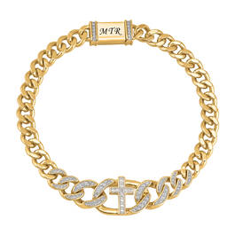 Diamond Cross Monogram Bracelet 12441 0010 a main