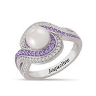 Personalized Pearl Birthstone Swirl Ring 11064 0018 f june