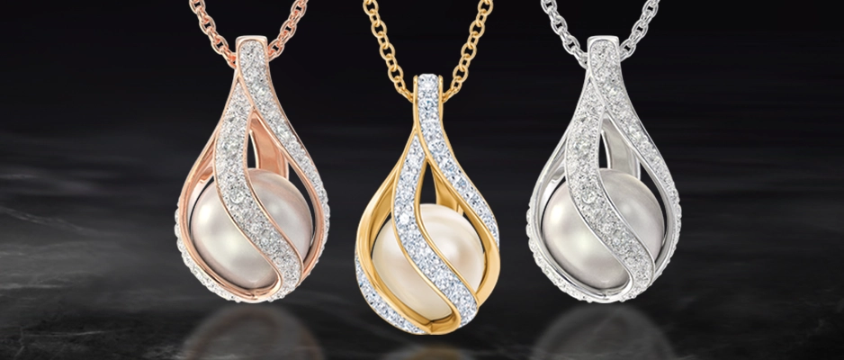 diamond pearl pendant