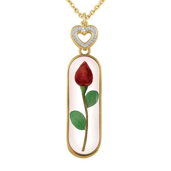 rose bud personalized diamond pendant