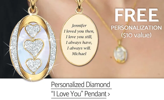 i love you diamond pendant