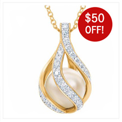 diamond pearl pendant