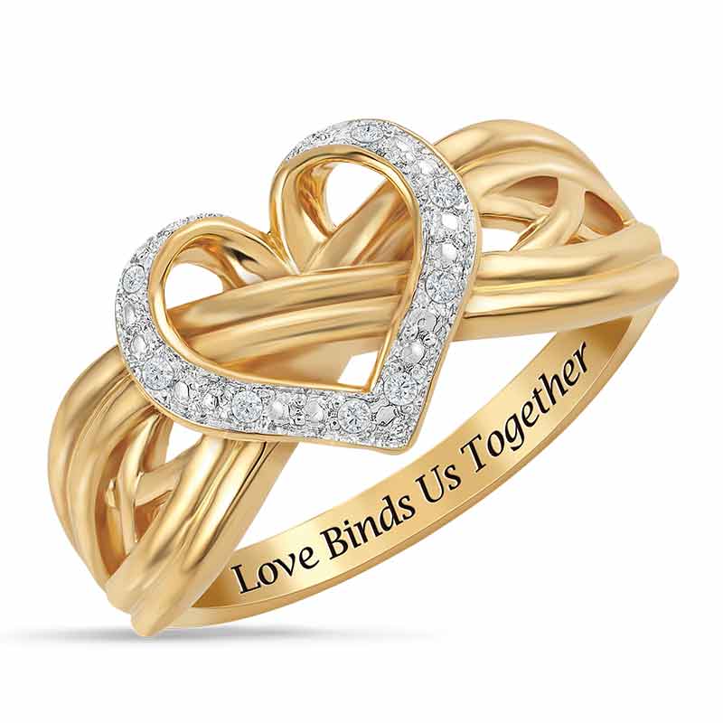 14k Yellow Gold Bubble Heart Ring Love Band Stylish Design Polished Solid |  eBay
