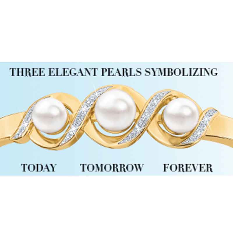 My Daughter Forever Pearl  Diamond Bracelet 2188 001 8 1