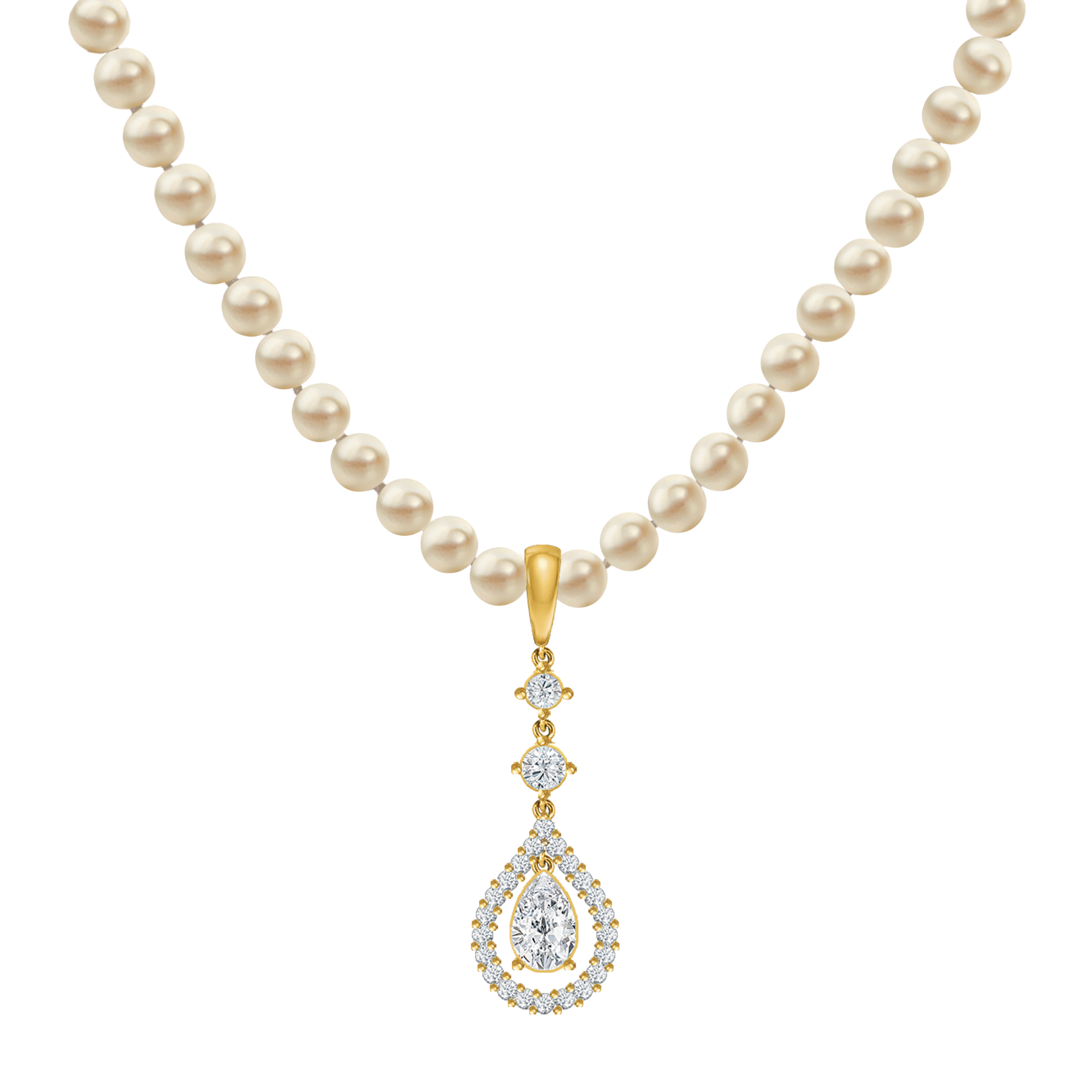 Loves Embrace Pearl Necklace Earring Set 6914 0010 a main