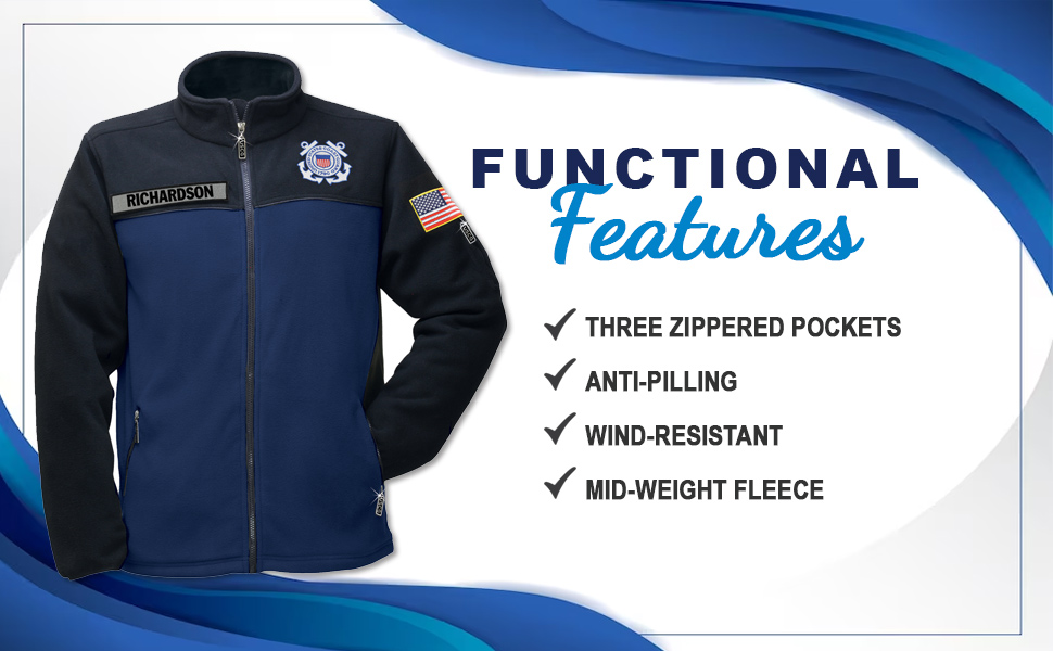 us coast guard personalized fleece jacket