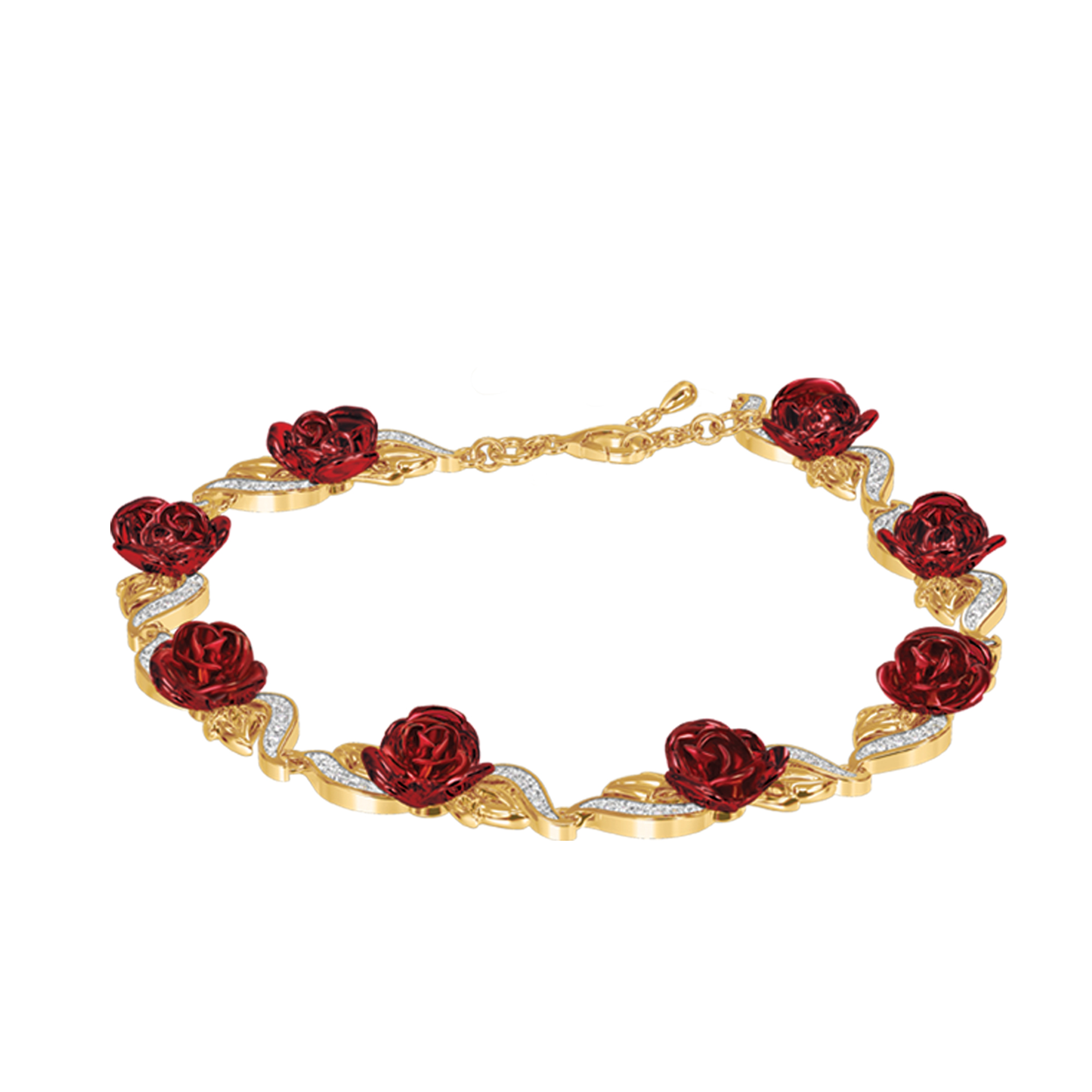 A Dozen Roses Heart Bracelet and Earring Set 6308 0022 a main