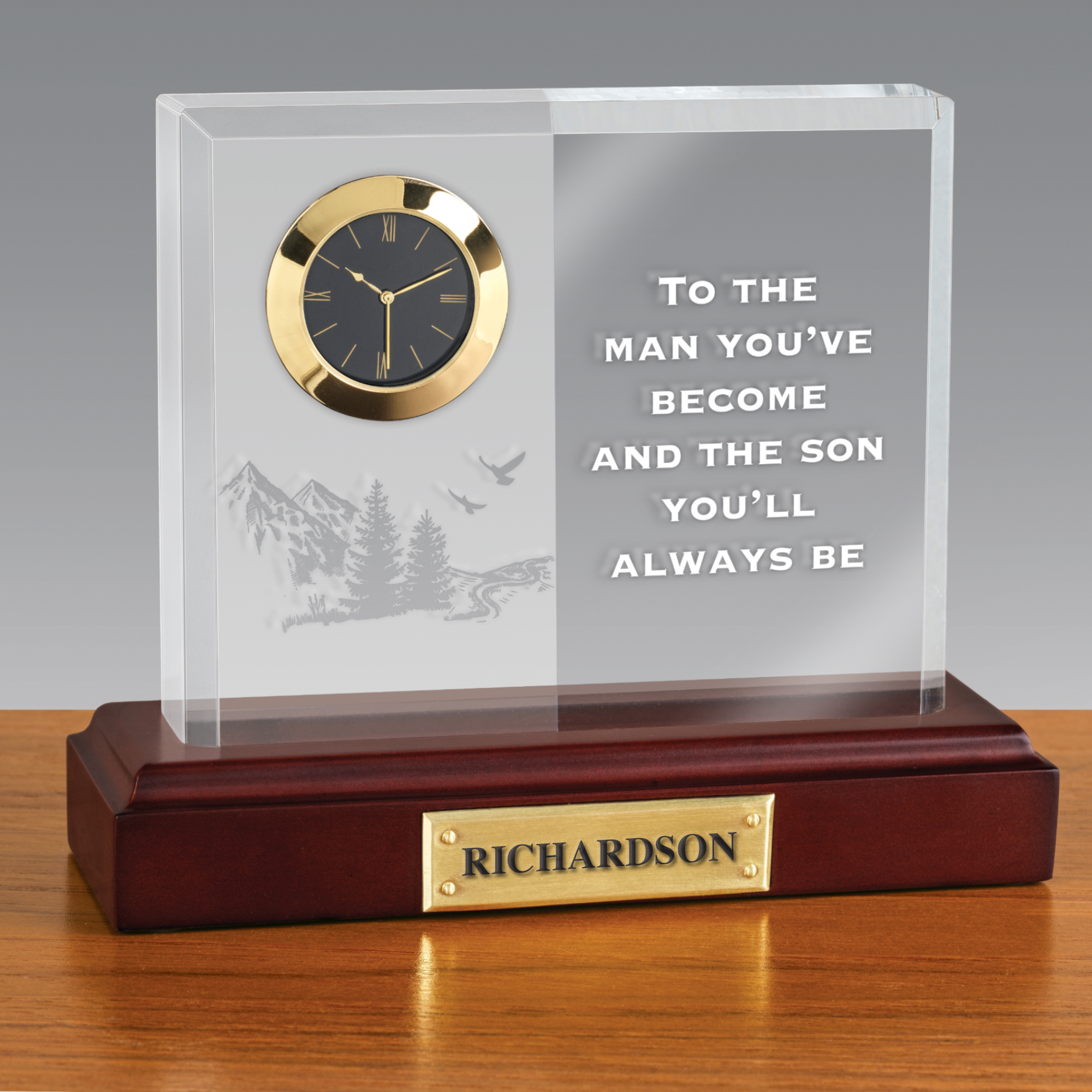 To The Man Youve Become Personalized Son Crystal Desk Clock 10196 0029 a main