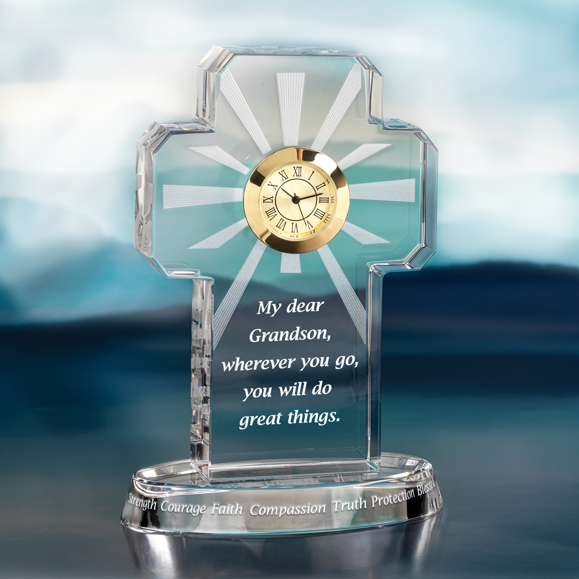 My Blessed Grandson Crystal Desk Clock 6654 0014 a main