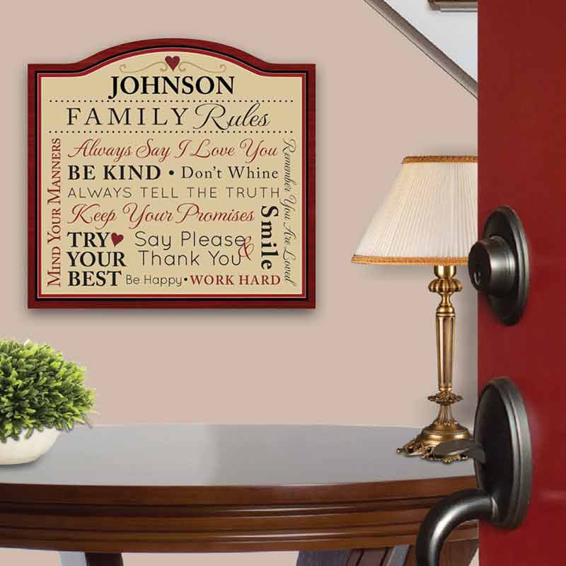 Family Rules Personalized Indoor Plaque 2138 001 9 1