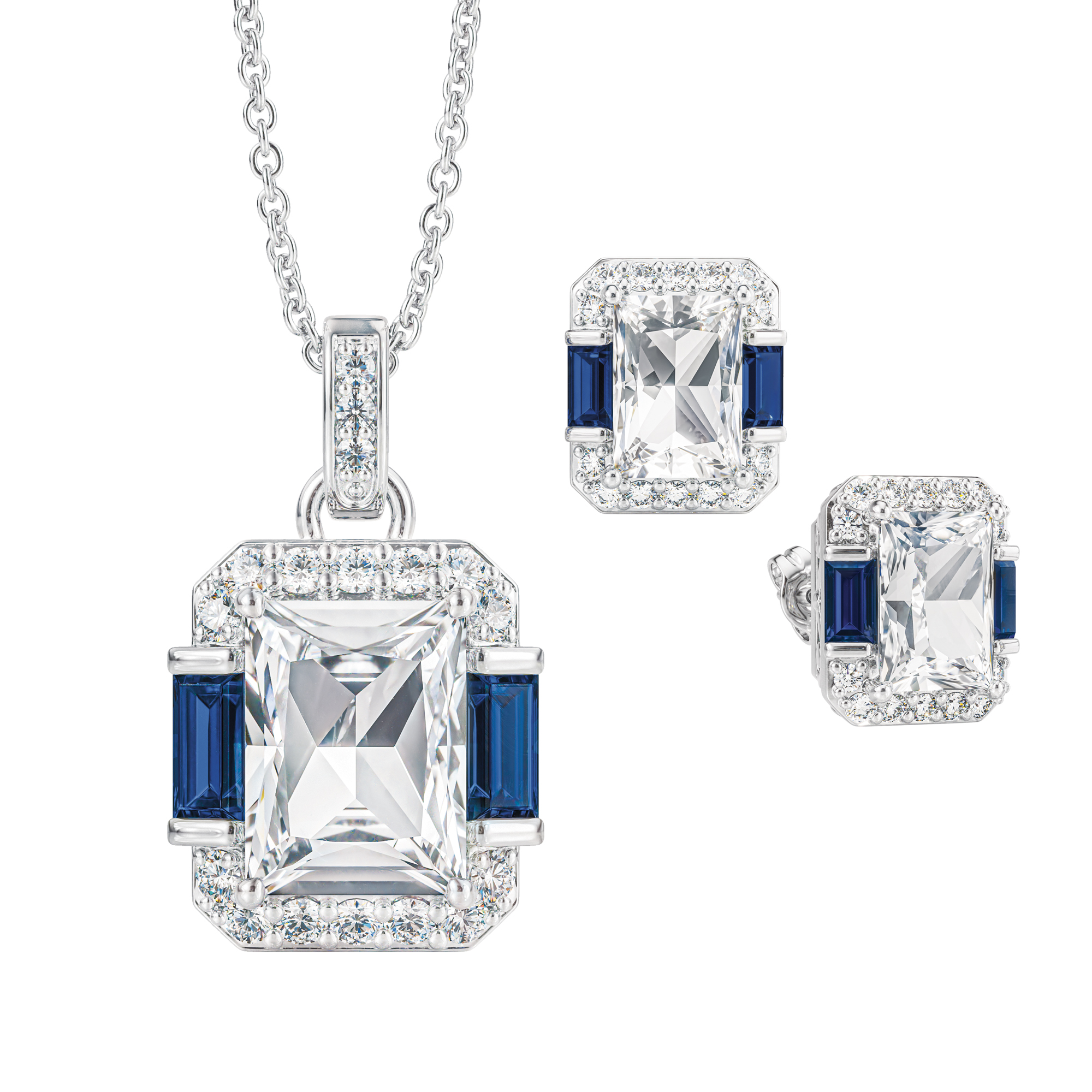 Hollywood Glamour Statement Pendant and Earring Set
