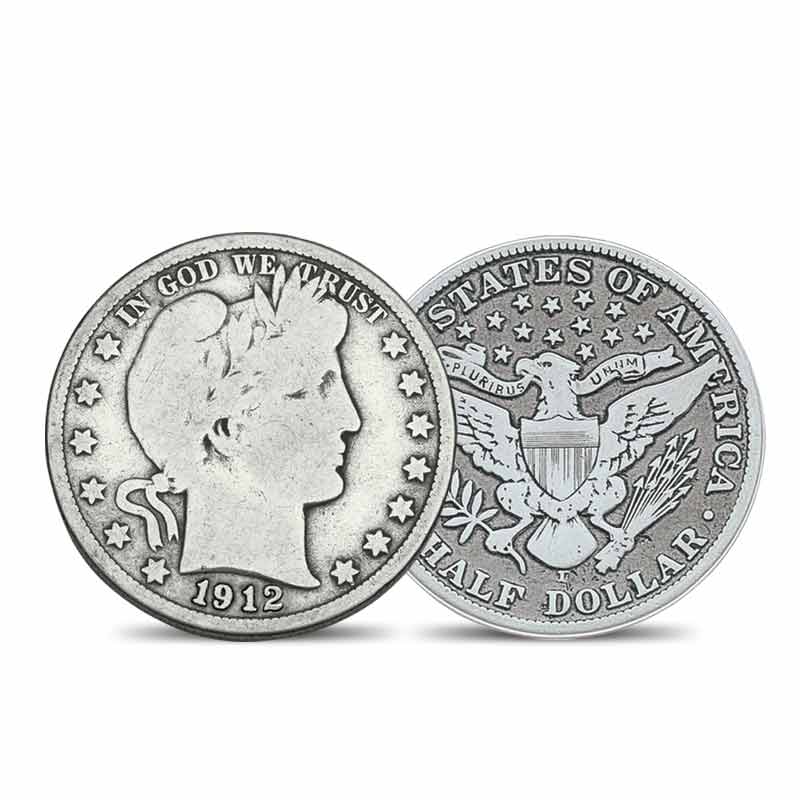 Indian Cent to Barber Half Dollar Gift Boxed Barber Coin Set 5pc U.S 